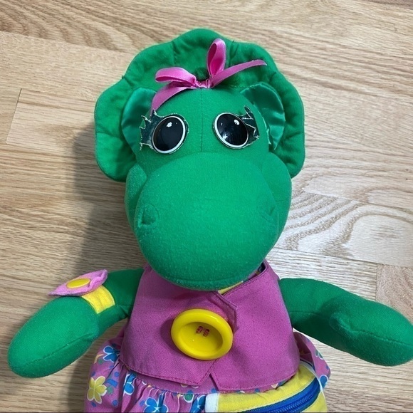 Baby Bop Dressing Doll Barney Button Zip Tie Kids Plush Stuffed Toy Dinosaur - Picture 4 of 6